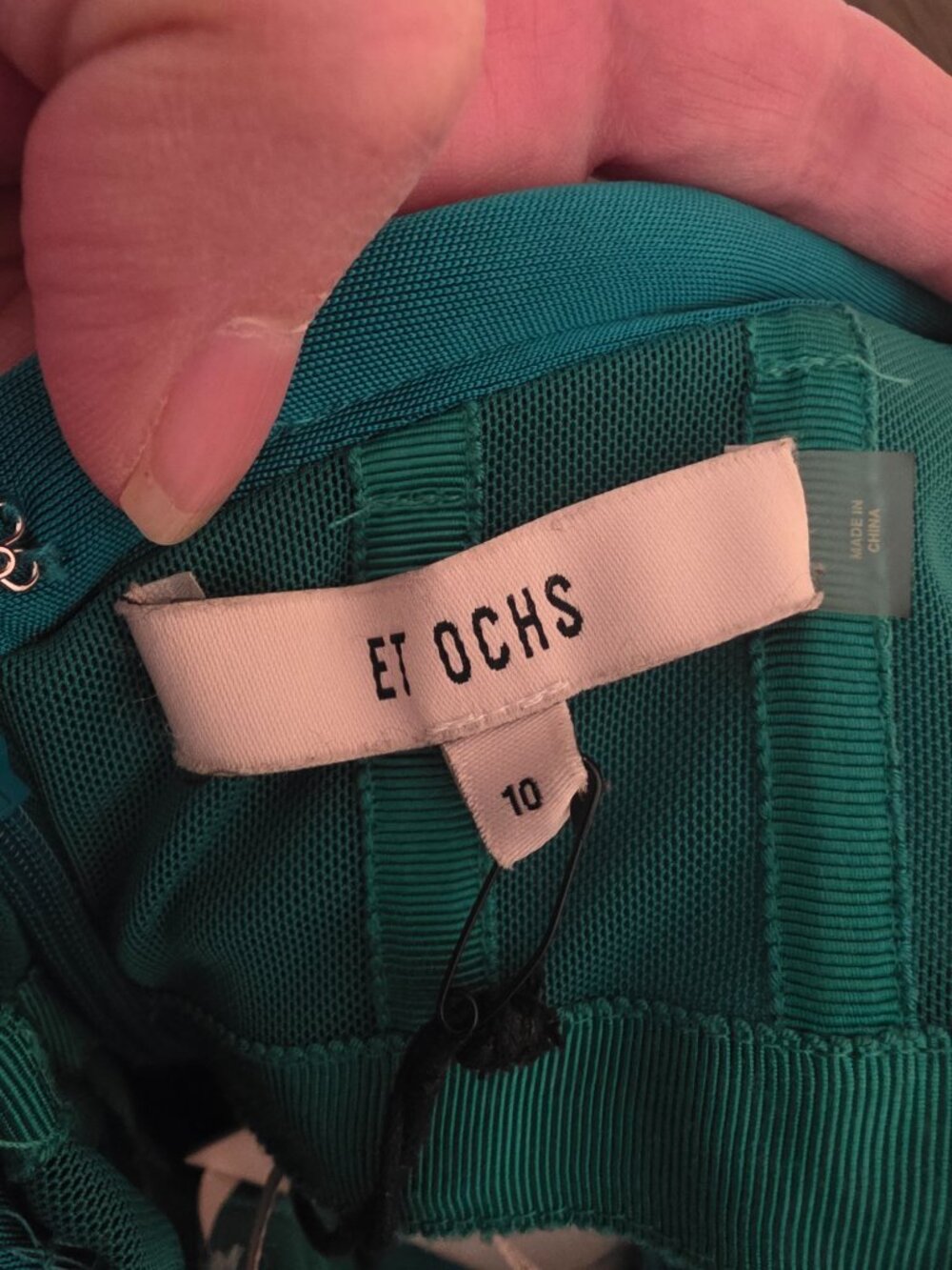 Et Ochs THE MARY DRESS NWT Green Size 10- Tear at inside bust lining - Picture 8 of 10